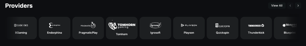 Game providers at Sneket Casino — BGaming, Endorphina, Pragmatic Play, Evolution and more